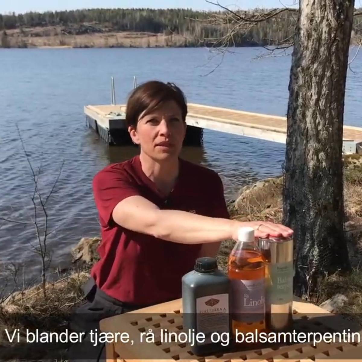 Roslagsmahogny-Tjære, linolje og terpentin. 